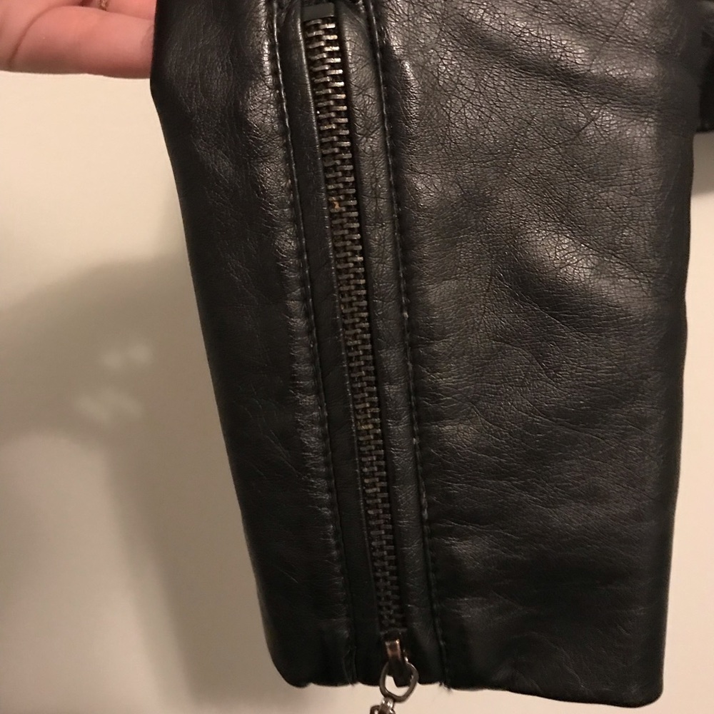 Leather jacket with zebra detailing